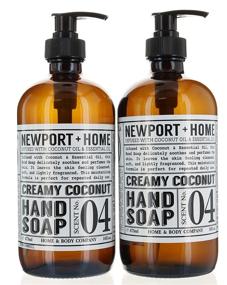 img 3 attached to 🥥 Home and Body Co Creamy Coconut Hand Soap: 2 Bottles, 16 oz/473 ml Infused with Coconut Oil & Essential Oil