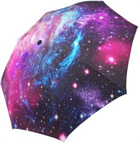 img 4 attached to InterestPrint Universe Windproof Umbrella Unbreakable