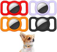 🐾 tamoria airtag pet collar holder [4 colors pack] for dogs, cats, puppies, and small animals - stable anti-lost pet collar id tags compatible with air tags 2021 logo