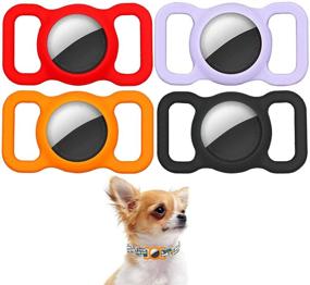 img 4 attached to 🐾 Tamoria Airtag Pet Collar Holder [4 Colors Pack] for Dogs, Cats, Puppies, and Small Animals - Stable Anti-Lost Pet Collar ID Tags Compatible with Air Tags 2021