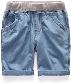 img 4 attached to 🔵 Dark Blue Boys' Clothing: Mallimoda Washed Shorts