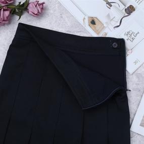 img 1 attached to 👧 ACSUSS Girls High Waist Pleated Skater Skirt with Hidden Shorts - Chidlren's A Line School Uniform Skort