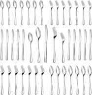 🍴 premium stainless steel flatware set - 30 piece silverware set for 6, mirror polished cutlery utensil set, durable and dishwasher safe - perfect for home kitchen, dining, and entertaining logo