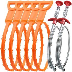 img 4 attached to 🚿 Efficient 7 in 1 Hair Catcher and Drain Cleaner - ONLYWEE Snake Tools for Bathroom Tub, Sink, Toilet, Sewer, Kitchen (2 Stainless Steel + 5 Plastic)
