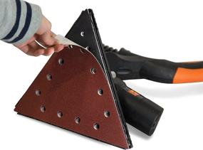 img 1 attached to 🔽 WEN 6377SP120 Drywall Sander 120-Grit Triangle Sandpaper - 10 Pack with Hook & Loop Technology