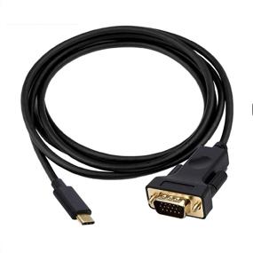 img 4 attached to 💻 USB-C to VGA Adapter Cable 1.8M - CableDeconn Thunderbolt 3 Type C to VGA Male Converter, Enhanced SEO