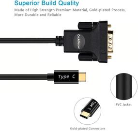 img 3 attached to 💻 USB-C to VGA Adapter Cable 1.8M - CableDeconn Thunderbolt 3 Type C to VGA Male Converter, Enhanced SEO