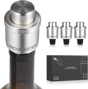 img 4 attached to 🍾 Preserve the Taste: VACUMASTER Wine Stopper Set - Stainless Steel Vacuum Wine Saver for Champagne & More