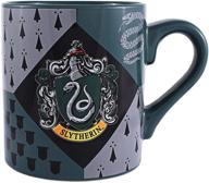 14-ounce multicolored ceramic mug with slytherin house crest from silver buffalo - harry potter logo