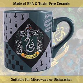 img 2 attached to 14-Ounce Multicolored Ceramic Mug with Slytherin House Crest from Silver Buffalo - Harry Potter