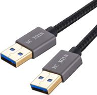 🔌 1.5 фута usb 3.0 мужской на мужской оплетенный нейлоном кабель - идеально подходит для передачи данных, жестких дисков, принтеров, модемов, камер - кабель nc xqin usb к usb логотип