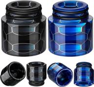 💙 810 resin drip tips replacement - honeycomb standard drip tip - enhances ice maker & coffee machine - set of 2 (black & blue) logo