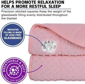 img 2 attached to 🛌 Minky Weighted Blanket Queen 15lbs for Adults, Pink Breathable Super Soft - ACOMOPACK, 48"×78", All Season Heavy Blanket with Premium Glass Beads
