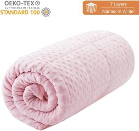 img 3 attached to 🛌 Minky Weighted Blanket Queen 15lbs for Adults, Pink Breathable Super Soft - ACOMOPACK, 48"×78", All Season Heavy Blanket with Premium Glass Beads