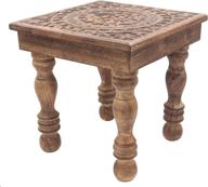 🌳 dharmaobjects hand carved solid mango wood prayer puja shrine altar meditation table - tree of life design логотип