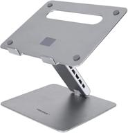 💻 portable laptop stand with heat-vent design - adjustable, foldable riser for desk - compatible with macbook pro and all laptops logo