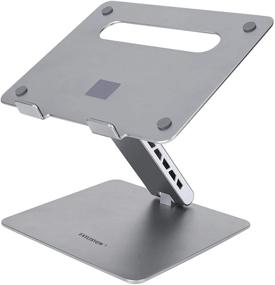 img 2 attached to 💻 Portable Laptop Stand with Heat-Vent Design - Adjustable, Foldable Riser for Desk - Compatible with MacBook Pro and All Laptops