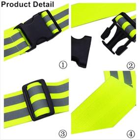 img 2 attached to 🏃 TOOAVIL Reflective Belt for Cycling, Dog Walking, and Running – High Visibility Safety Belt with 2Pack Reflector Armbands, Adjustable Elastic Design for Enhanced Reflectivity and Visibility