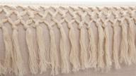 hhtcal sewing cotton fringe trim in beige - 4 yards boho macrame tassel fringe ribbon for various projects logo