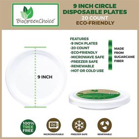 img 3 attached to 🌱 EcoGreenChoice: 240 Count Bio-Friendly Bagasse/Natural Sugarcane Disposable Plates - Heavy Duty & Microwave Safe for Thanksgiving & Events