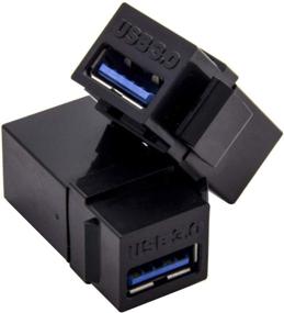 img 1 attached to 🔌 Вставки Keystone Jack USB 3.0 5 штук: адаптеры Female to Female USB для настенных розеток - черные