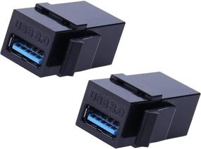 img 2 attached to 🔌 Вставки Keystone Jack USB 3.0 5 штук: адаптеры Female to Female USB для настенных розеток - черные