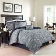 waverly paddock contemporary farmhouse 6-piece comforter set, king size, porcelain logo