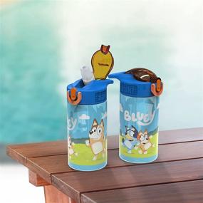 img 3 attached to 🧢 Zak Designs Bluey Kids Spout Cover and Carrying Loop, Travel-Friendly & Leak-Proof Water Bottle Design, Durable Plastic, 16oz, 2-Pack, Bluey Bottle 2pk