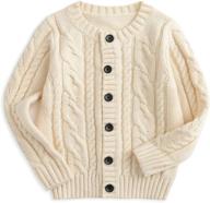 curipeer kids' cable knit cardigan sweaters - button up solid coat for fall/winter - sizes 3-11 years logo