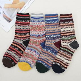 img 3 attached to Warm Wool Men's Socks: Soft, Cozy, and Perfect for Fall/Winter Sports, Cashmere Athletic Crew Socks