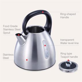 img 2 attached to 🔴 Avan-Pacific Stainless Steel 360°Cordless Electric Kettle 1.7L 1500W Auto Shut-Off - Red