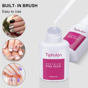 img 3 attached to 💅 High-quality Brush on Nail Glue for Press On Nails - Fast & Strong Adhesive for Perfect Acrylic Nails, 4pcs Bulk Nail Glue Set - Tiphulan 7ML/0.23OZ