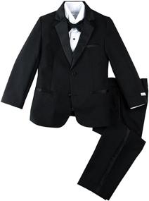 img 4 attached to Modern Tuxedo Black Burgundy Boys' Clothing and Suits & Sport Coats by Spring Notion