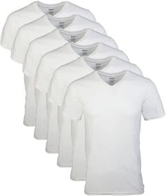 img 4 attached to Gildan V Neck T Shirts White Large Men's Clothing