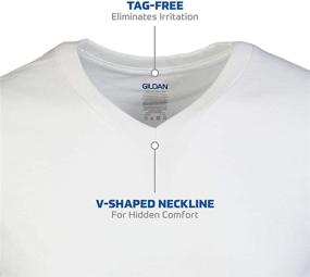 img 2 attached to Gildan V Neck T Shirts White Large Men's Clothing