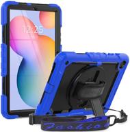 seymac case for samsung galaxy tab s6 lite 10.4 inch tablet 📱 2020 (sm-p610/p615) - 360° rotating hand strap, screen protector, and pen holder - black/blue logo