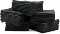 🧼 50 pack of reusable microfiber towels - 16"x16" all purpose economical cloths for cleaning - ideal for dusting, kitchen, car, shop - black logo