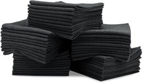 img 4 attached to 🧼 50 Pack of Reusable Microfiber Towels - 16"x16" All Purpose Economical Cloths for Cleaning - Ideal for Dusting, Kitchen, Car, Shop - Black