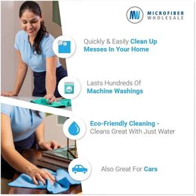img 3 attached to 🧼 50 Pack of Reusable Microfiber Towels - 16"x16" All Purpose Economical Cloths for Cleaning - Ideal for Dusting, Kitchen, Car, Shop - Black