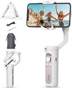 img 4 attached to Hohem iSteady X Smartphone Foldable 3-Axis Gimbal Handheld Stabilizer for iPhone 12 11 Pro Max/11/XsMax/XS/XR with Auto Inception, Dolly Zoom, and Time-Lapse Functions for Vlogs, YouTubers, and Live Videos