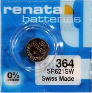 ⌚ renata 364 watch battery: high-quality silver oxide button cell pack of 5 batteries logo