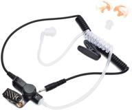 🎧 2.5mm surveillance headset earpiece with clear acoustic coil tube, receiver/listen only, medium earmolds, one mushroom earbud ear tip - ideal for icom yaesu ham radios logo