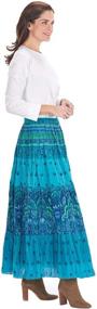 img 1 attached to 👗 CATALOG CLASSICS Turquoise Blue Tiered Broom Maxi Skirt for Women - Elegant Peasant Style