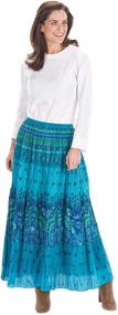 img 3 attached to 👗 CATALOG CLASSICS Turquoise Blue Tiered Broom Maxi Skirt for Women - Elegant Peasant Style