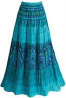 👗 catalog classics turquoise blue tiered broom maxi skirt for women - elegant peasant style logo