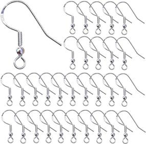 img 4 attached to Hypoallergenic French Wire Hooks: 925 Sterling Silver Earring Hooks for DIY Jewelry Making - Pack of 40pcs