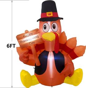 img 2 attached to 🦃 6FT Inflatable Turkey with LED Lights - Twinkle Star Thanksgiving Decorations for Happy Thanksgiving Day, Autumn Outdoor Display, Yard Lawn Decor - Thanksgiving Inflatables Blow up Turkey Lights