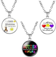 🧩 puzzle glass convex necklace set - raise autism awareness & empower children logo