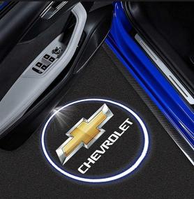 img 2 attached to 🚗 Набор проекторов дверей Chevrolet Chevy Car с логотипом | Беспроводные светильники-проекторы с логотипом LED | Тень Призрака | Освещение добро пожаловать