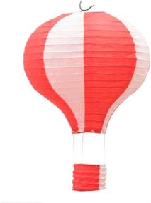 img 4 attached to 🎈 Colorful Hot Air Balloon Paper Lantern Decoration Set for Weddings, Birthdays, and Parties - 5Pcs/Lot, 12 Inch Red Pompoms Included
